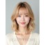 골든 블론드 턱밑 그라데이션 단발+커튼뱅