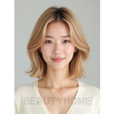 골든 블론드 쇄골 텍스처 단발