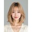 골든 블론드 턱밑 그라데이션 단발+풀뱅