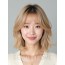 골든 블론드 쇄골 웨이브 단발+시스루뱅