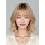 골든 블론드 턱밑 텍스처 단발+뱅