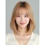 골든 블론드 어깨 스트레이트 단발+풀뱅