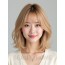 골든 블론드 턱밑 인버티드 단발+풀뱅