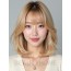 골든 블론드 쇄골 블런트 단발+커튼뱅