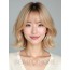 골든 블론드 쇄골 비대칭 단발+시스루뱅