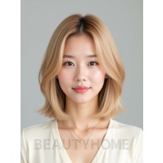 골든 블론드 쇄골 스택 단발