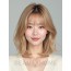 골든 블론드 턱밑 텍스처 단발+사이드뱅