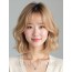 골든 블론드 턱밑 컬 단발