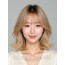 골든 블론드 턱밑 그라데이션 단발+시스루뱅