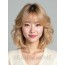 골든 블론드 턱밑 컬 단발+시스루뱅