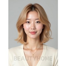골든 블론드 턱밑 그라데이션 단발