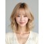 골든 블론드 턱밑 웨이브 단발+커튼뱅