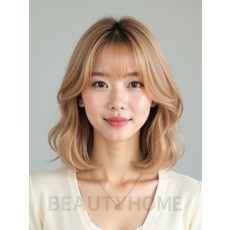 골든 블론드 턱밑 인버티드 단발