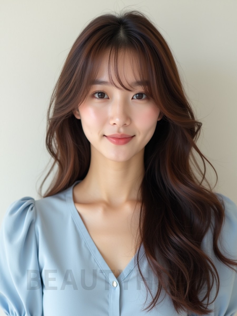 긴 컬+시스루뱅