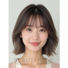 애쉬 브라운 쇄골 스트레이트 단발+뱅