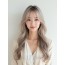 애쉬 블론드 긴 레이어+풀뱅