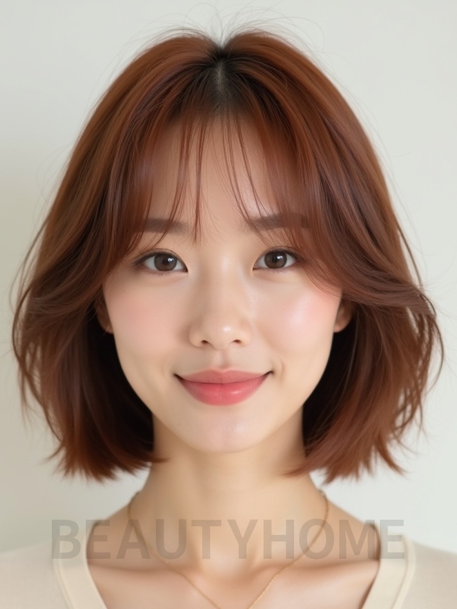 귀밑 스트레이트 단발+사이드뱅