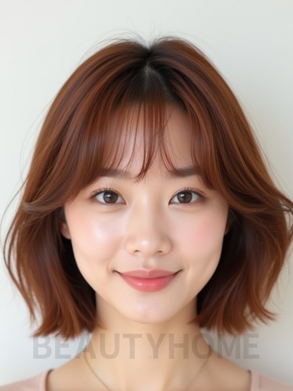 턱밑 스택 단발+사이드뱅