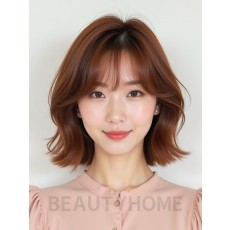 어깨 인버티드 단발+풀뱅