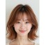 베이지 브라운 귀밑 웨이브 단발+시스루뱅
