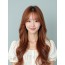 베이지 브라운 긴 컬+사이드뱅