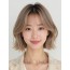 턱밑 레이어드 단발+시스루뱅