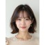 애쉬 브라운 턱선 레이어드 단발+커튼뱅