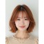 베이지 브라운 턱선 스트레이트 단발+풀뱅