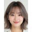 애쉬 브라운 쇄골 텍스처 단발+뱅