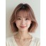 로즈 브라운 턱선 텍스처 단발+풀뱅