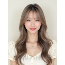 토프 브라운 긴 컬+센터