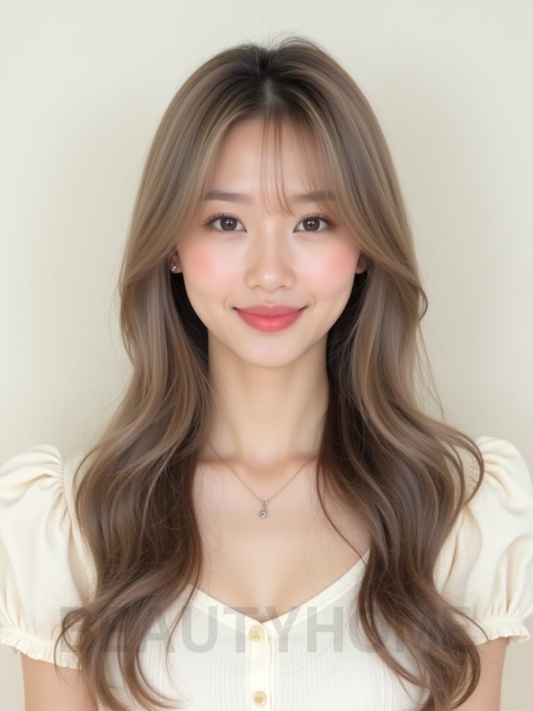 토프 브라운 긴 컬+센터