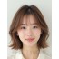 베이지 브라운 턱밑 그라데이션 단발+시스루뱅