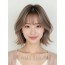 토프 브라운 턱선 텍스처 단발+사이드뱅