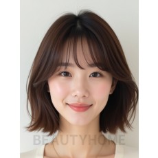 쇄골 스트레이트 단발+풀뱅