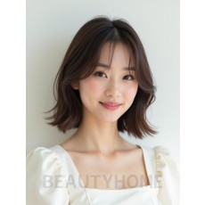 애쉬 브라운 어깨 레이어+시스루뱅