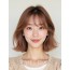 로즈 브라운 어깨 인버티드 단발+시스루뱅