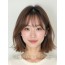 그레ige 브라운 턱밑 스트레이트 단발+뱅