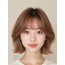 로즈 브라운 귀밑 비대칭 단발+뱅