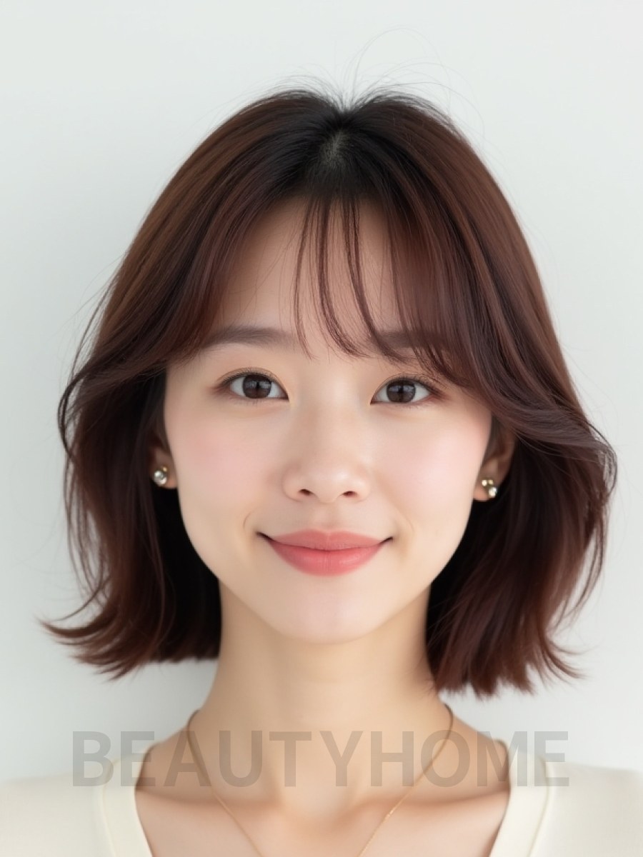 마호가니 턱밑 그라데이션 단발