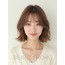 베이지 브라운 어깨 레이어드 단발+시스루뱅
