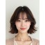 초콜릿 브라운 귀밑 레이어드 단발+시스루뱅