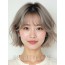 애쉬 브라운 귀밑 텍스처 단발+뱅