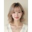 샌드 블론드 어깨 레이어드 단발+풀뱅