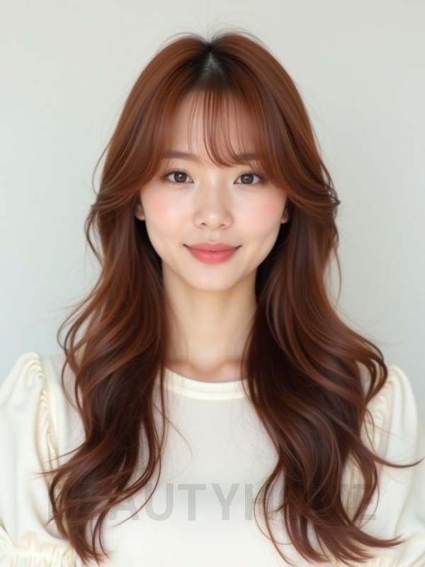 긴 웨이브+풀뱅