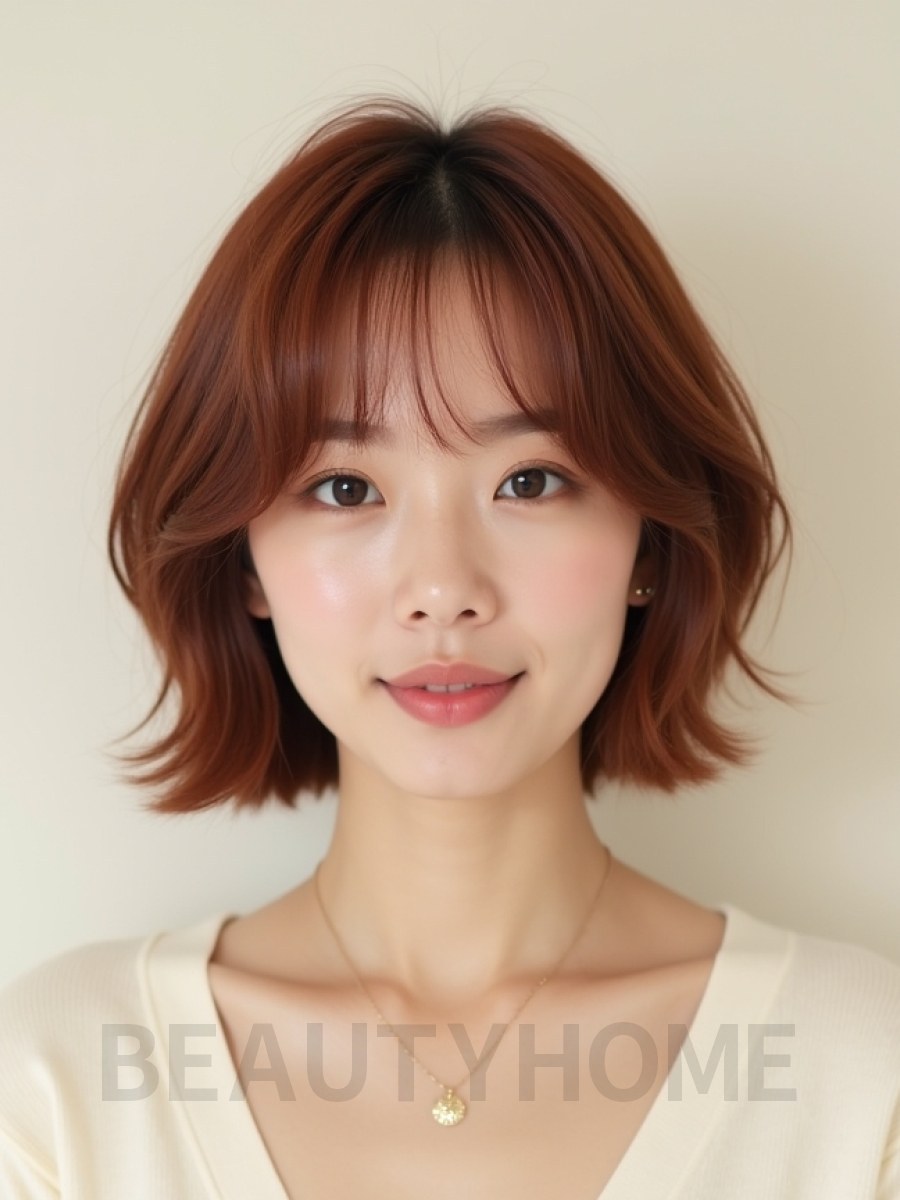 귀밑 블런트 단발+사이드뱅