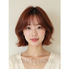 귀밑 블런트 단발+사이드뱅