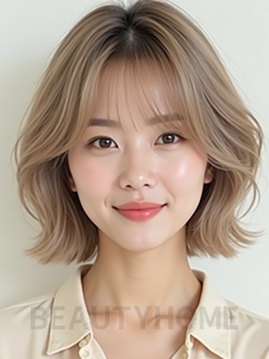 귀밑 그라데이션 단발+사이드뱅