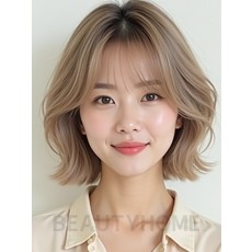 귀밑 그라데이션 단발+사이드뱅