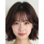 초콜릿 브라운 턱밑 텍스처 단발+커튼뱅